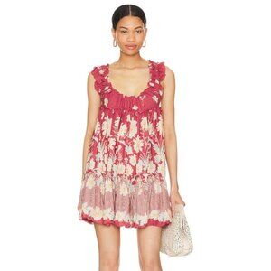 Free People Intimately Bali Wild Daisy Mini Slip Dress Red Women's Size XS